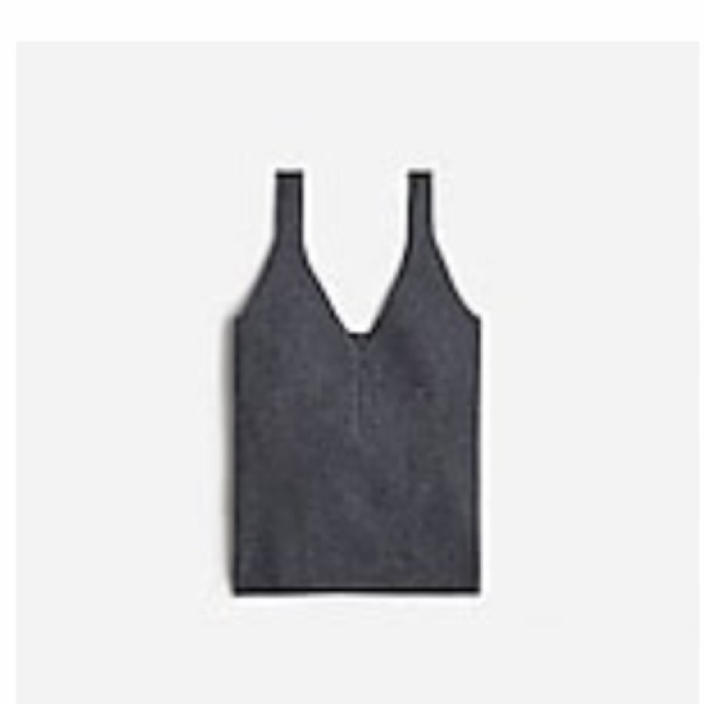 NWT J.Crew Cashmere-blend sweater-tank, heather charcoal, size large.